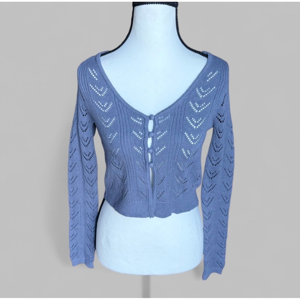 Aéropostale Long Sleeve Button Front Cropped flyaway Cardigan